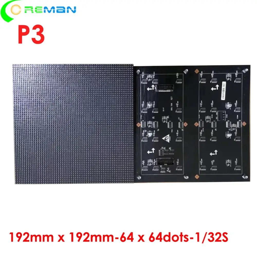 Оптовая цена изгиб мягкий светодиодный дисплей экран модуль p3 192x192 мм 1/32