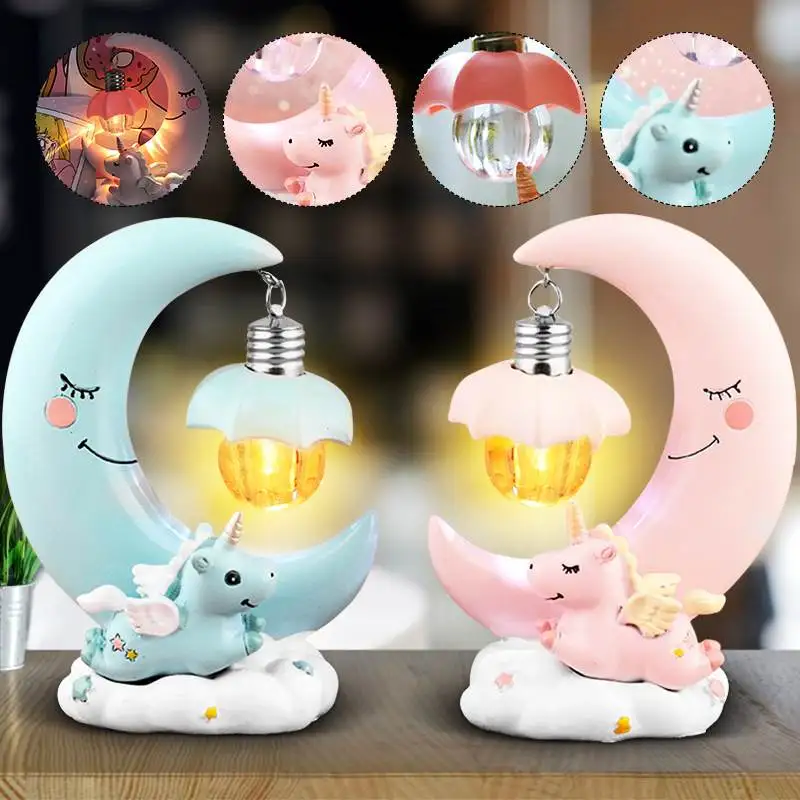 

3D LED Moon Desk Night Light Table Moonlight Lamp Bedside Lamp Kids Gift Children's Lights Night Lamp for Home Blue/Pink