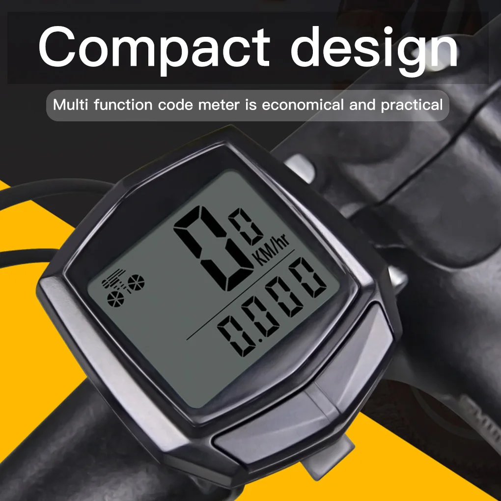 

Waterproof Bike Computer Cycling Computers Bicycle Speedometer Wired Waterproof Stopwatch Odometer LCD Backlight Black