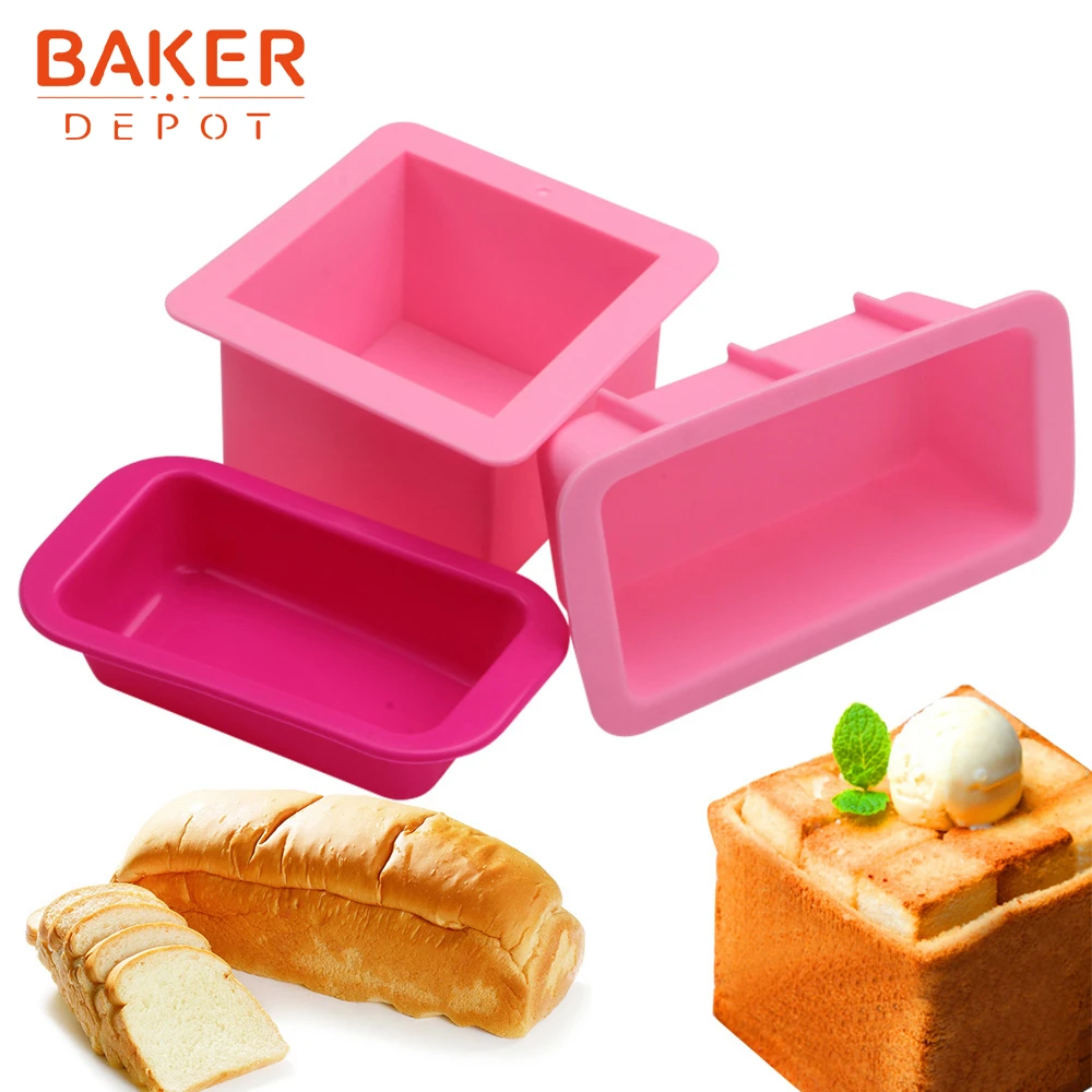 BAKER DEPOT квадратная форма для тостов силиконовая мыла ручной работы 500 мл хлебное