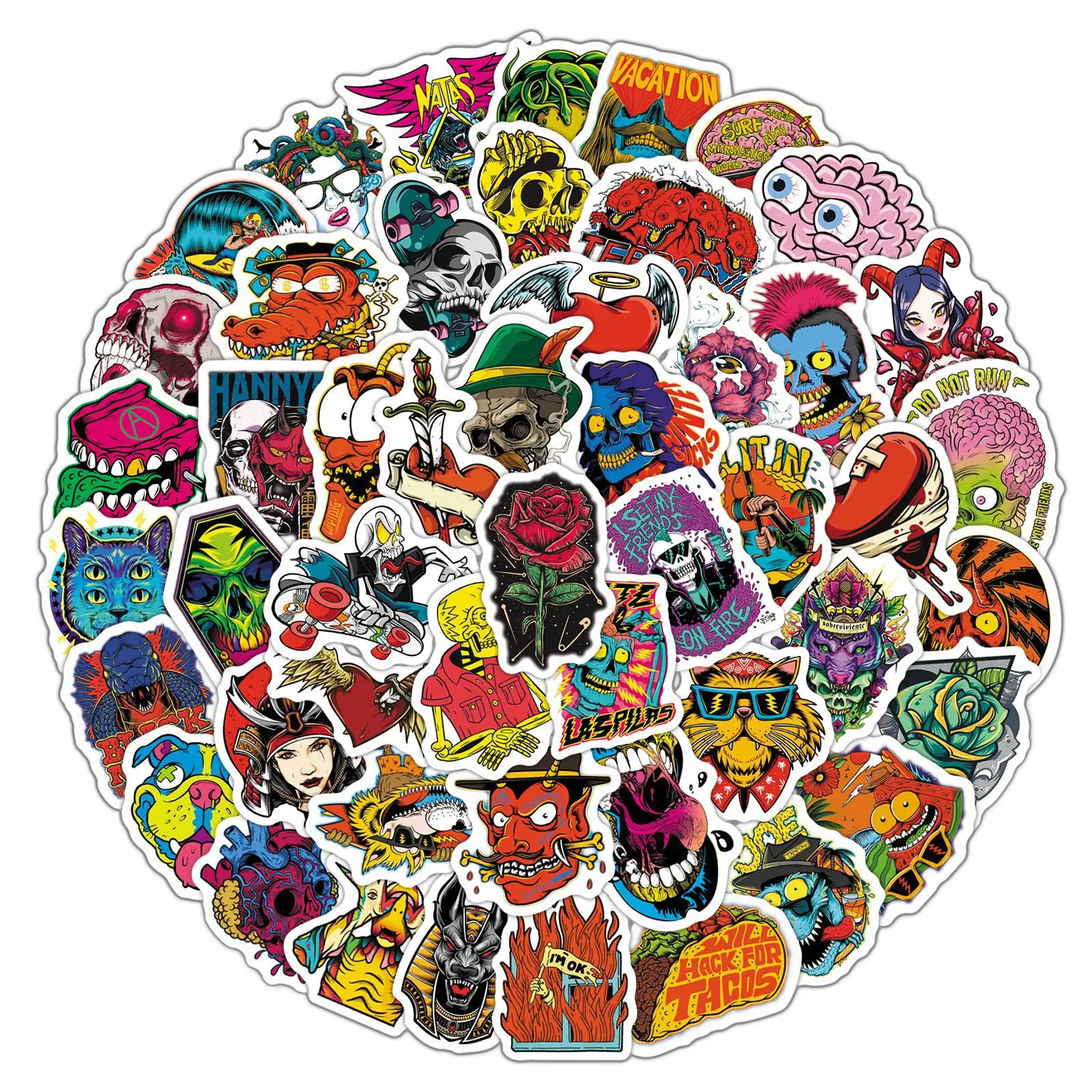 

10/30/50PCS Gothic Horror Skull Stickers Laptop Guitar Luggage Fridge Phone Waterproof Graffiti Sticker Decal Kid Toys Wholesale