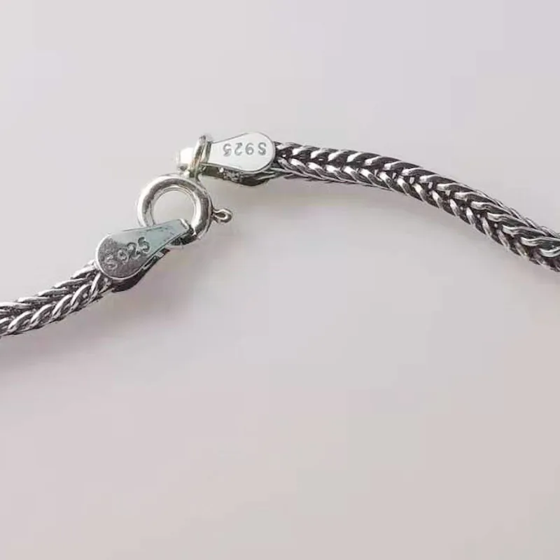 

Emith Fla Authentic 100% 925 Sterling Silver Trendy Fox Tail Chains Necklace 2.0mm Thickness Necklace Jewelry For Men or Women
