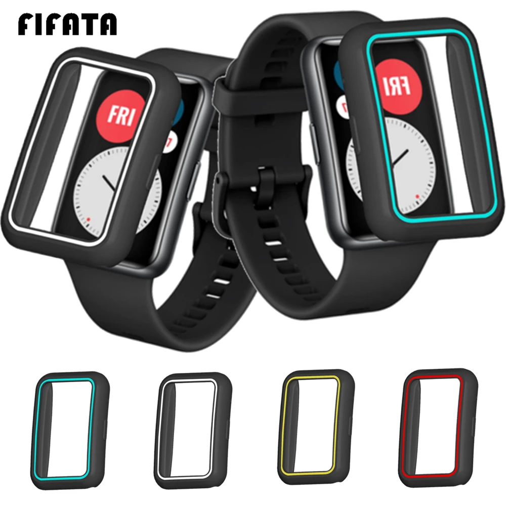 

FIFATA Soft Protective Shell For Huawei Watch Fit Replacement Case Cover Silicone Protective Bumper For Huawei Watch FIT Cases