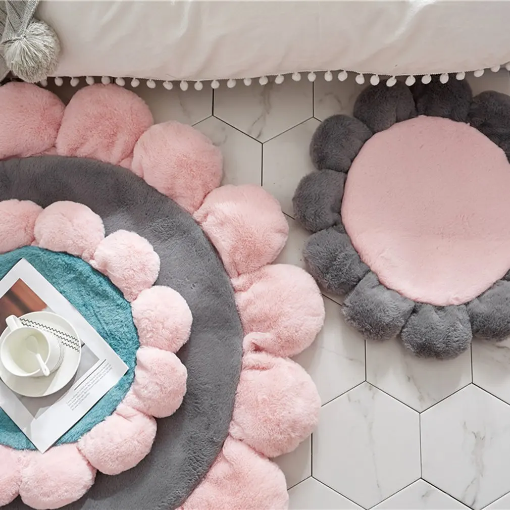 

Washable Floor Carpet Anti-slip Mat Flower Bedroom Area Rug Photographing Decorative Carpets
