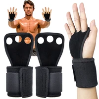 gym weightlifting gloves 3 holes cowhide leather hand grips artistic gymnastics grip pull ups prevent hand blisters rip