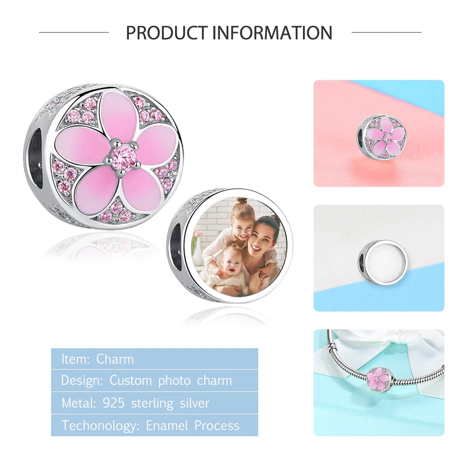 Классический розовый цветок амулеты мерцающие CZ Кристалл персика