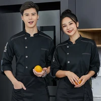 chef uniform restaurant kitchen jacket cooking bakery long sleeve plus size catering food service breathable chef shirt coat