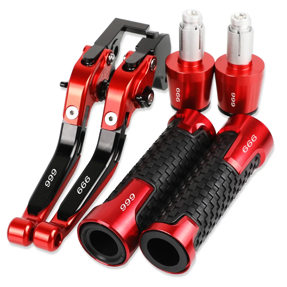 

999 Motorcycle Aluminum Adjustable Brake Clutch Levers Handlebar Hand Grips ends For DUCATI 999 2003 2004 2005 2006