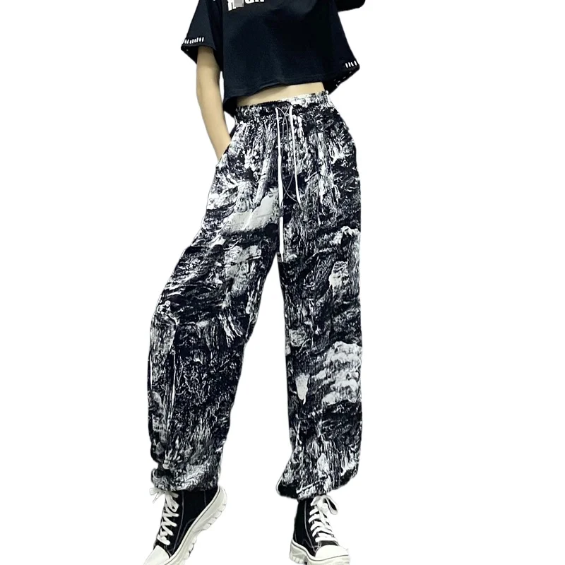

2021 Sports Fitness Pants Women Elastic Band Waist/Foot Quick Dry Loose Running Yoga Pants Female Streetwear Pantalon Femme