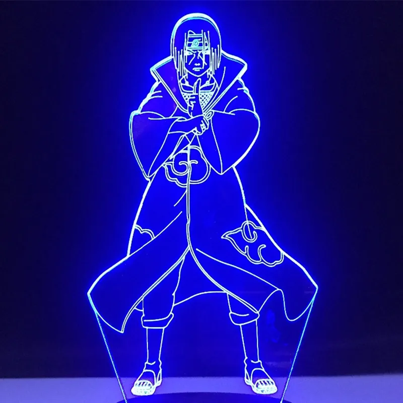Naruto Uchiha Itachi 3D Night Lights Shippuden Touch Sensor Lighting Decoration for Kids Lampara Naruto Collection Novelty Led