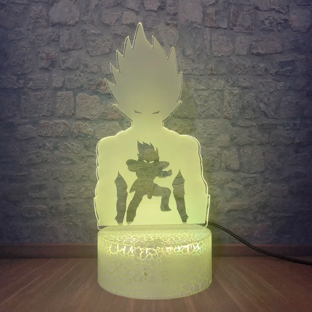 Лампа Dragon Ball Goku Рисунок 7 цветов Сенсорная Оптическая иллюзия настольная лампа