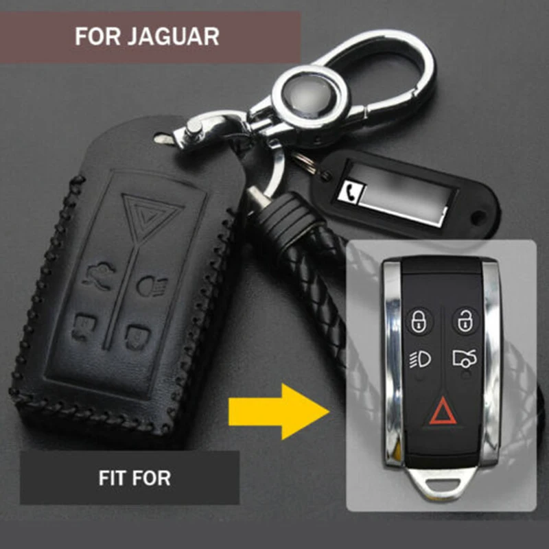 

1 Pcs Fashion Genuine Leather Car Key Fob Case Cover Holder Skin Shell For Jaguar XF XK XKR XFR S-Type X-Type Stying Accessories