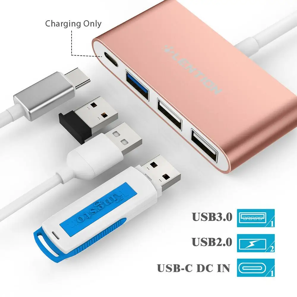Концентратор Lention USB C с разъемом Type 3 0 2 для 2020 2016 MacBook Pro 13/15/16 Mac многопортовый