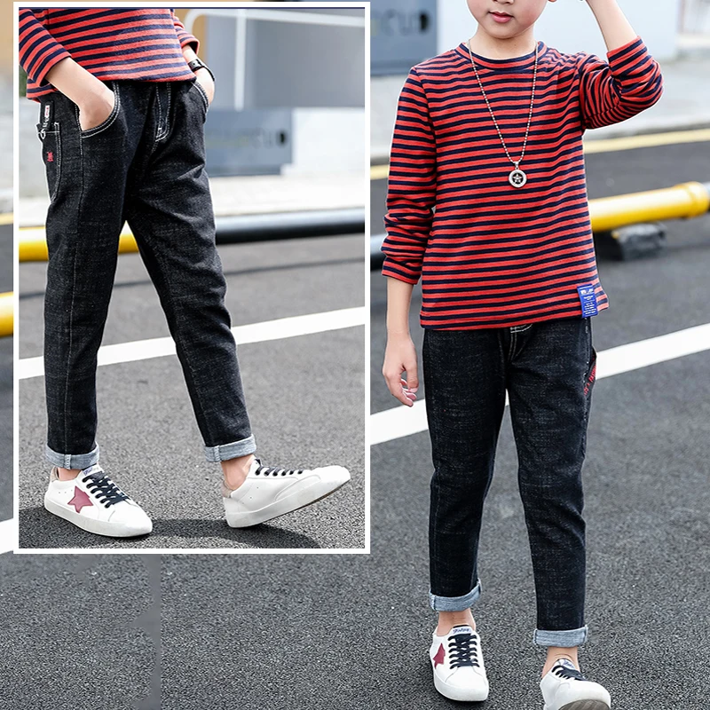IENENS для мальчиков обтягивающие джинсы детские джинсовые штаны От 5 до 13 лет Сезон
