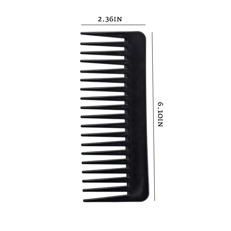 

1 Piece Of 19-tooth Tooth Comb Shape Big Wide Black Plastic Professional Salon Haircut And Hairdressing Comb To Reduce Hair Loss