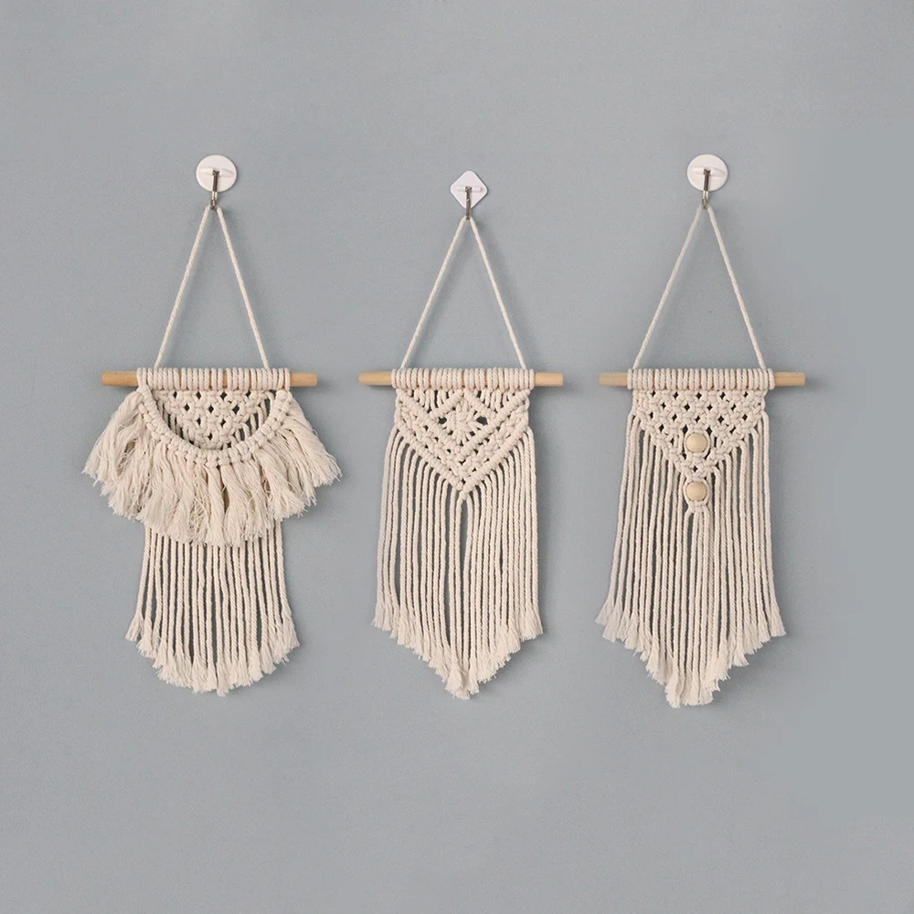 

Macrame Wall Hanging Handwoven Bohemian Cotton Rope Boho Tapestry Home Decor Livingroom Bedroom Room House Decoration Pendant