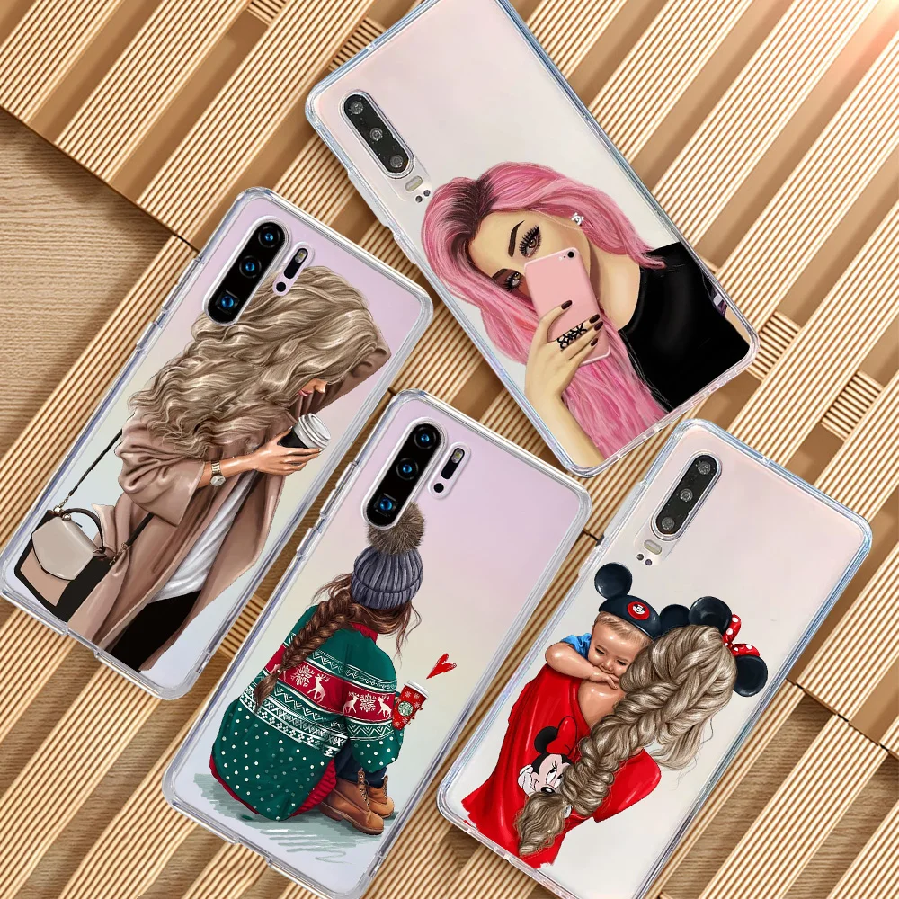 Модный чехол для телефона с изображением девушки женщины ребенка мамы Huawei Honor 10 9 8