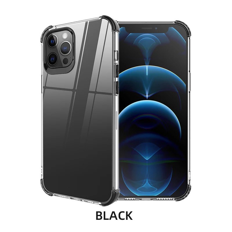 

Ultra Thin Shockproof Clear Anti-Scratch Phone Case For iPhone 11 12 Pro Max Case TPU + TPE Soft Back Cover Case