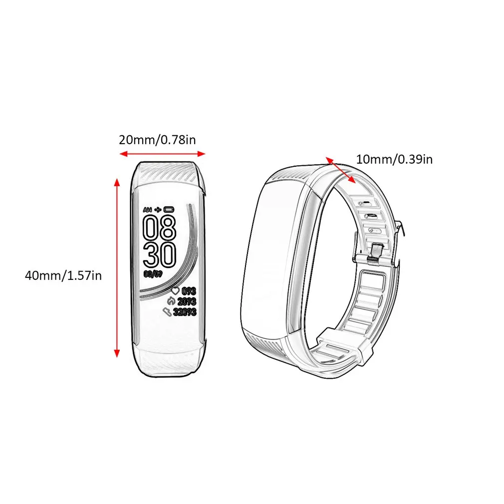 

C6T Body Temperature Bracelet Watch Information Push Sleep Exercise Step Smart Bracelet Waterproof Fashion Bracelet