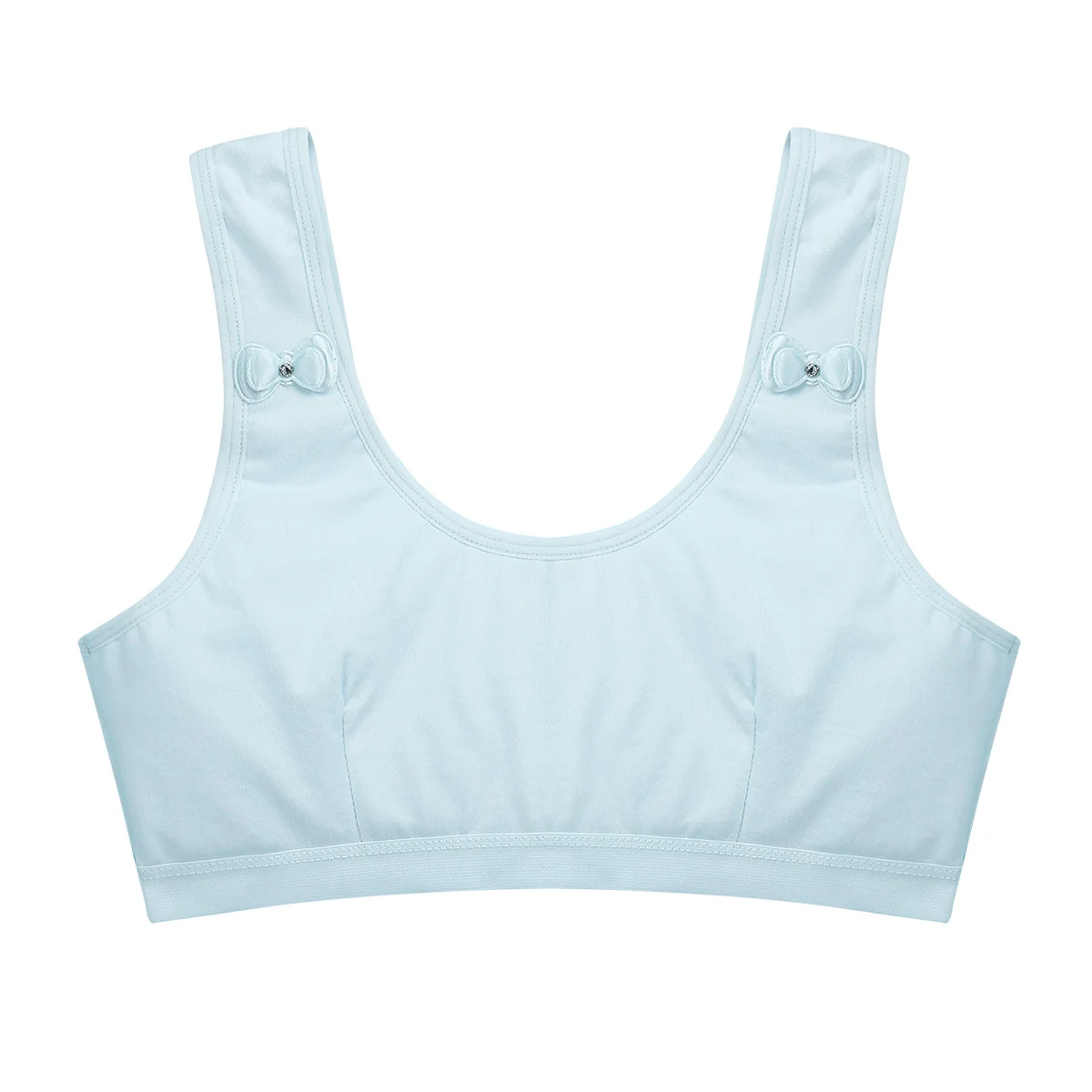 Спортивные бюстгальтеры для девочек милые хлопковые ярких цветов с бантиками
