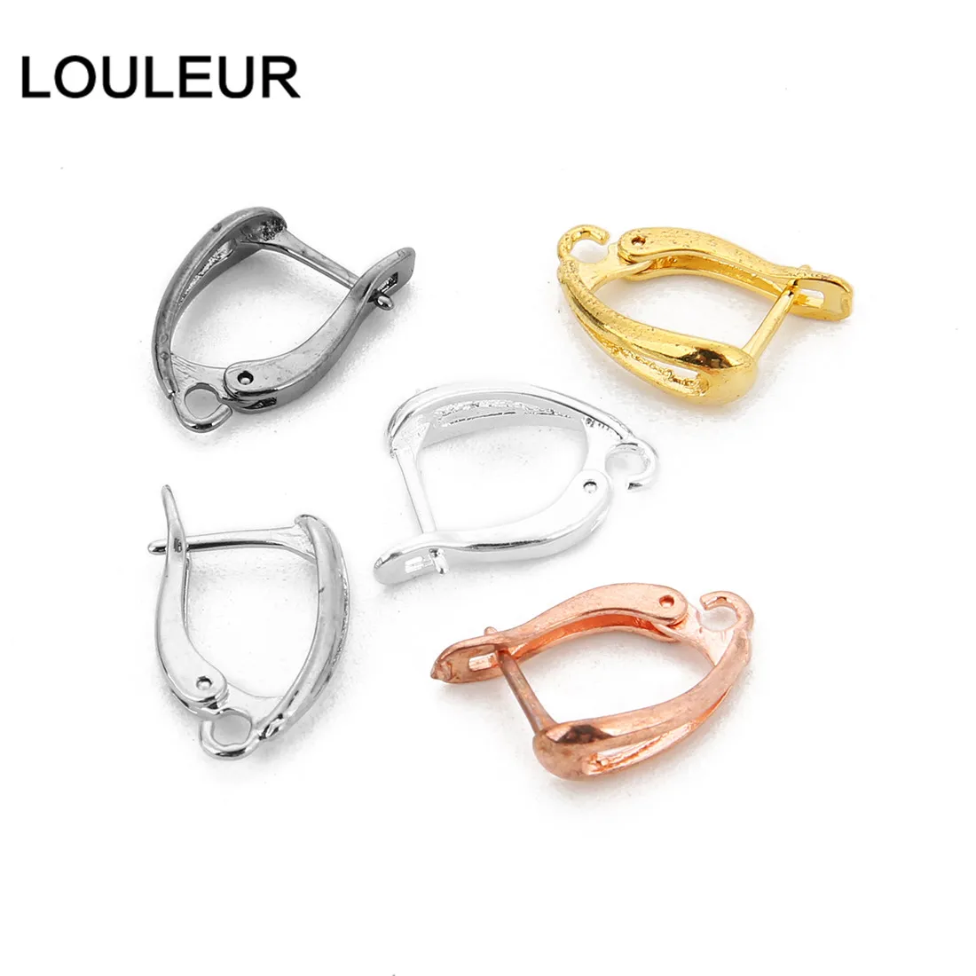 LOULEUR 10 шт. позолоченные серебряные пушки с черным покрытием u-образные крючки для ушей полые крючки Серьги для самодельных ювелирных изделий Аксессуары