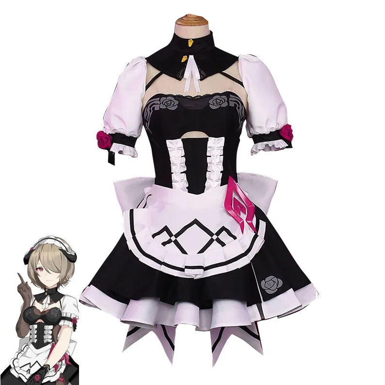 Костюм для косплея Honkai Impact 3 Рита росвейссе фартук платье Валкирия черная Роза