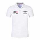 Мужская летняя рубашка-поло с коротким рукавом, классические дышащие рубашки для гольфа от бренда Aston car, мужские рубашки-поло, одежда для гонок