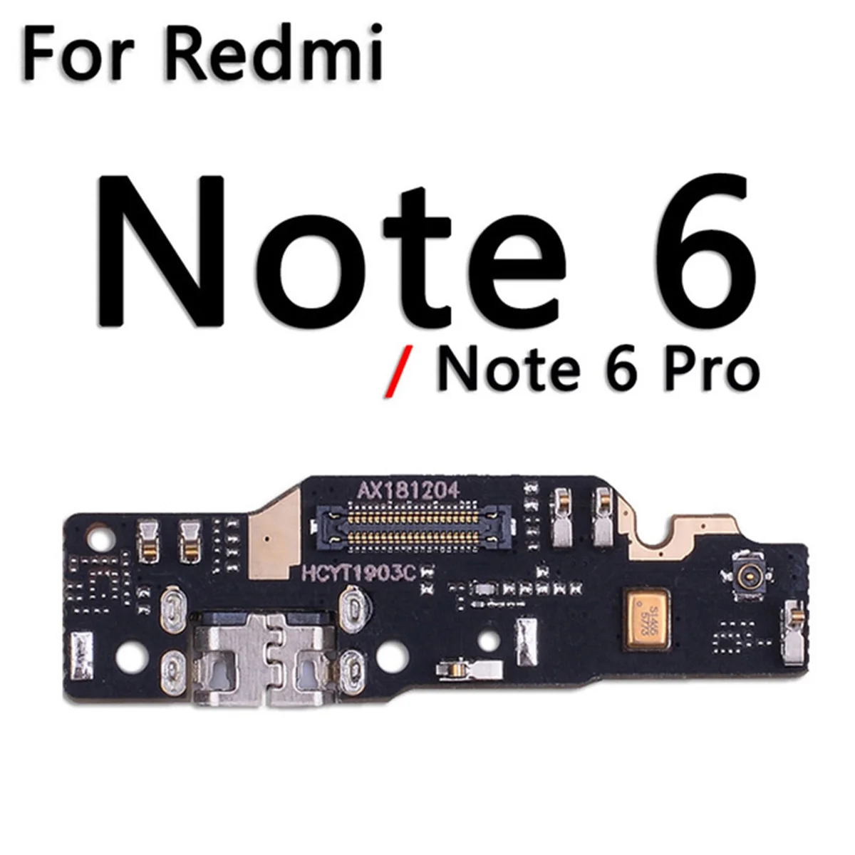 

USB зарядное устройство с разъемом для порта микрофона печатной платы гибкий кабель для зарядки для XIAOMI Redmi Note 6 / 6Pro