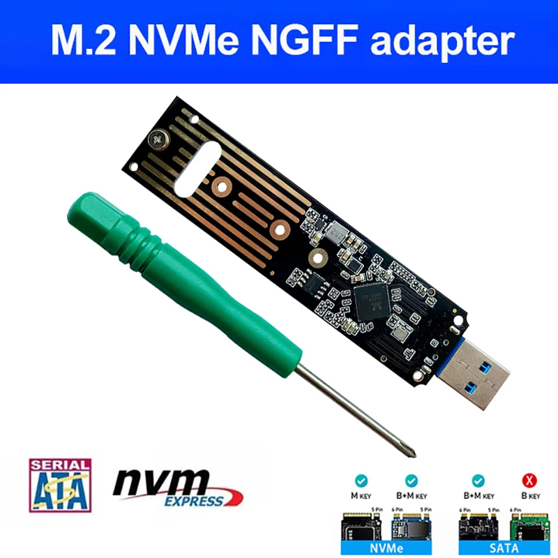 Двойной протокол M2 плата SSD M.2 к USB-адаптеру NVME PCIe NGFF SATA карта для 2230 2242 2260 2280 NVME/SATA