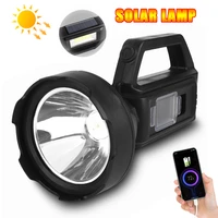 portable flashlight handled usbsolar rechargeable flashlight toech lantern with built in battery power bank best for camping
