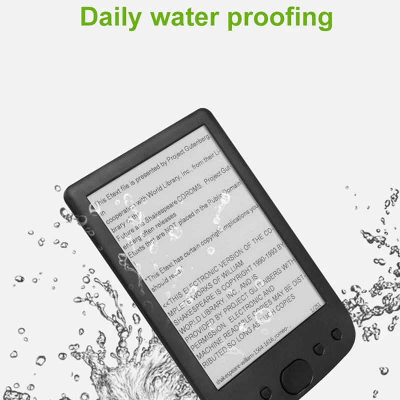 LCD E-Reader 6Inch HD E-Ink Ebook Reader Maximum Digital Electronic Book Built-In Battery 2500Mah--Black 4G | Электроника