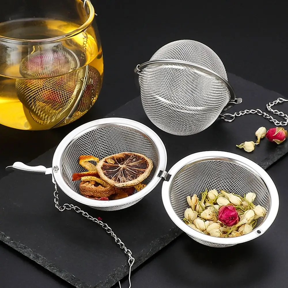 

Creative Stainless Steel Strainer Ball Kitchen Boiled Stew Seasoning Spice Box Filter Marinated Ball With Chains