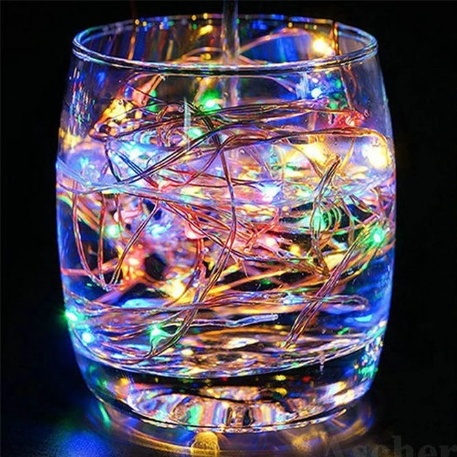 Светодиодный свет шнура серебряной проволоки Фея теплый белый гирлянда домашняя