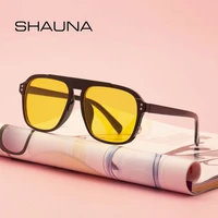 shauna rivets oversized square sunglasses women retro clear yellow men outdoor sun glasses uv400