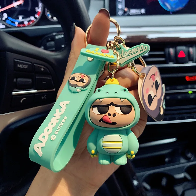 Модный мультяшный милый брелок для ключей с гориллой изысканный автомобильный
