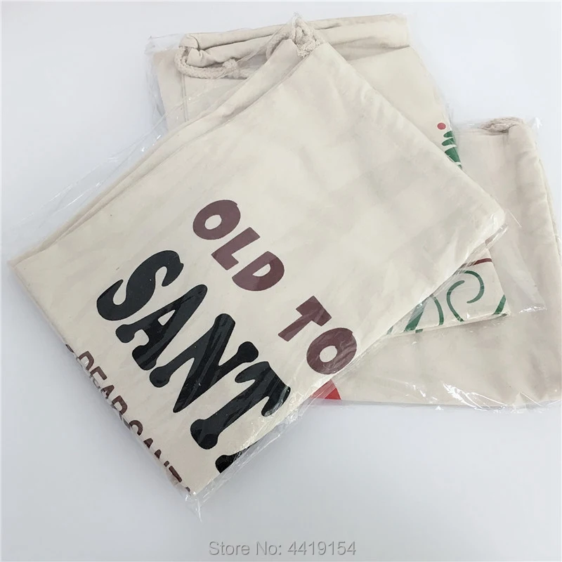 Luvy 50 шт. Санта-мешки Рождественский подарок с кулиской из парусины конфеты