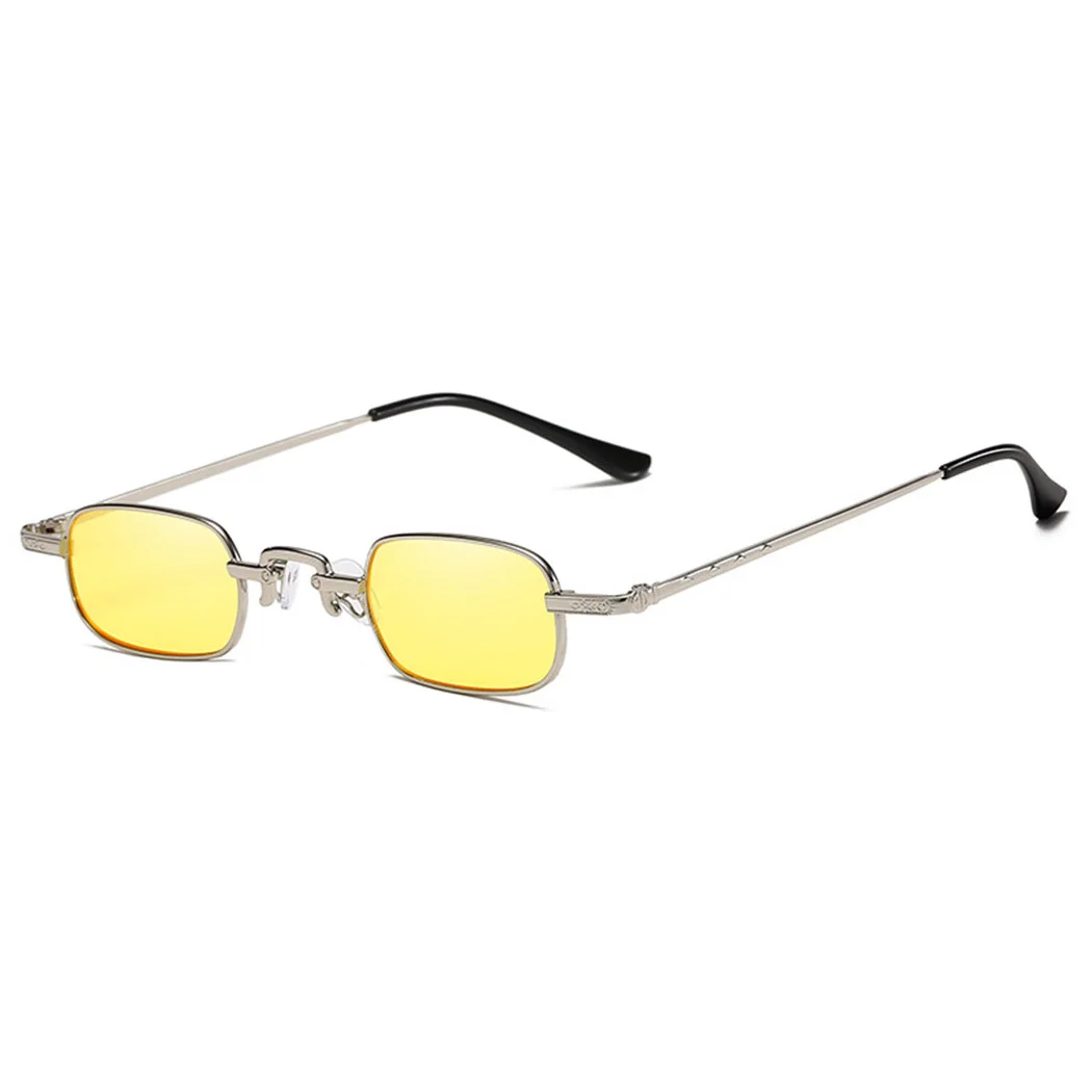 2020 Women&ampMen Vintage Small Rectangle Sunglasses Metal Frame Hip Hop Sun Glasses Fashion Brand Red Yellow Sunglass Retro Shades |