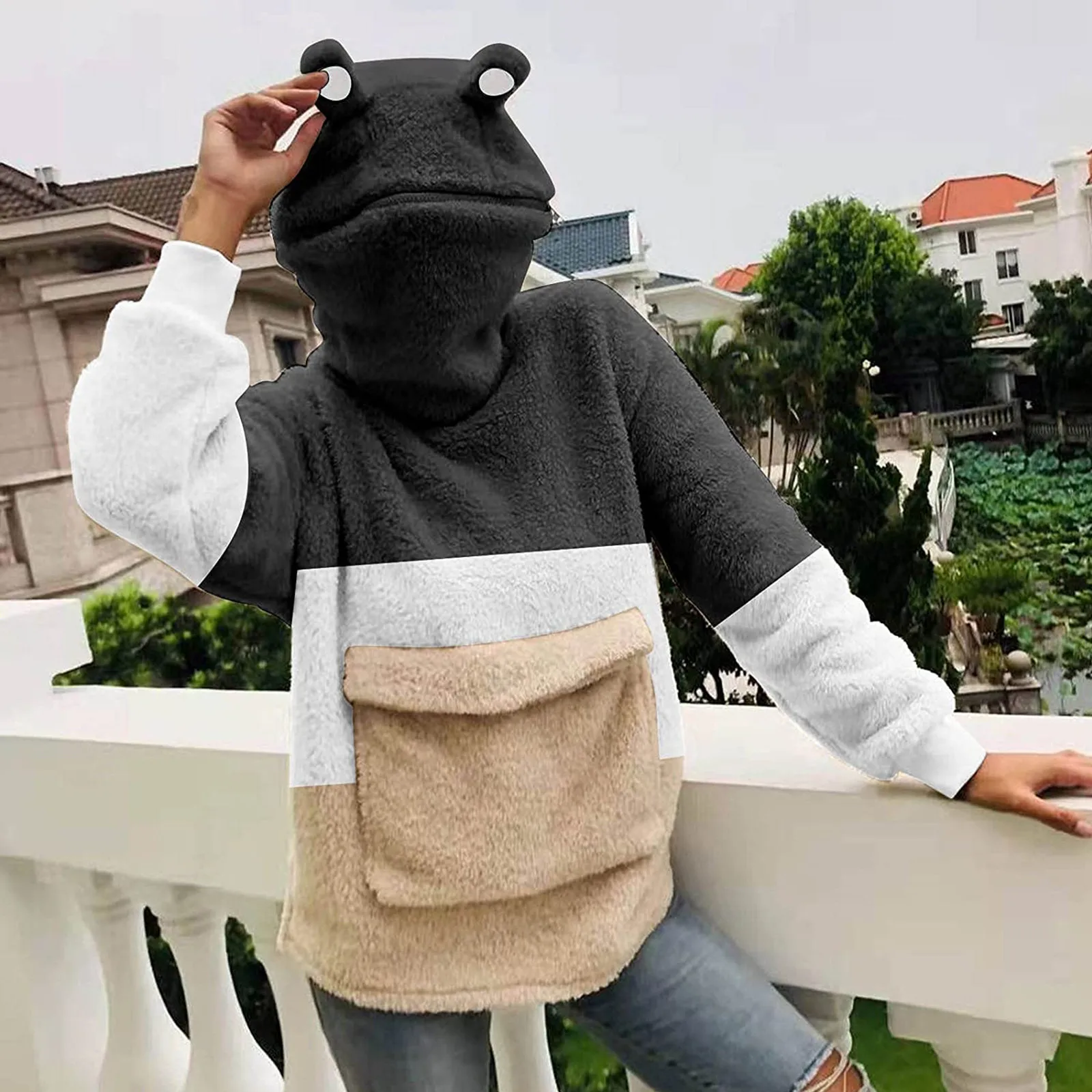 Женская толстовка с капюшоном в стиле Харадзюку карманом спереди осенняя |