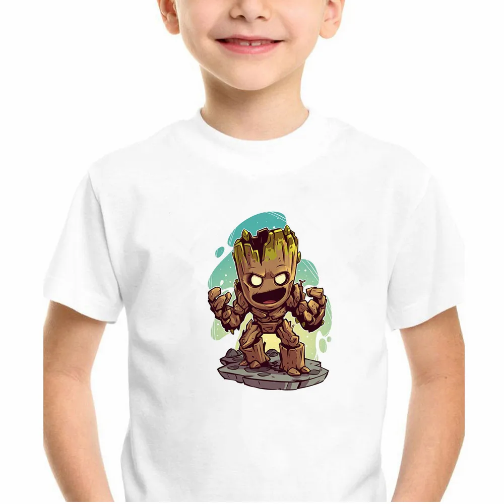 

Disney T-shirt Fashion Children's Loose Short-Sleeved Q Version Of The Avengers Print Shirt Summer Harajuku Street Kid Clothes