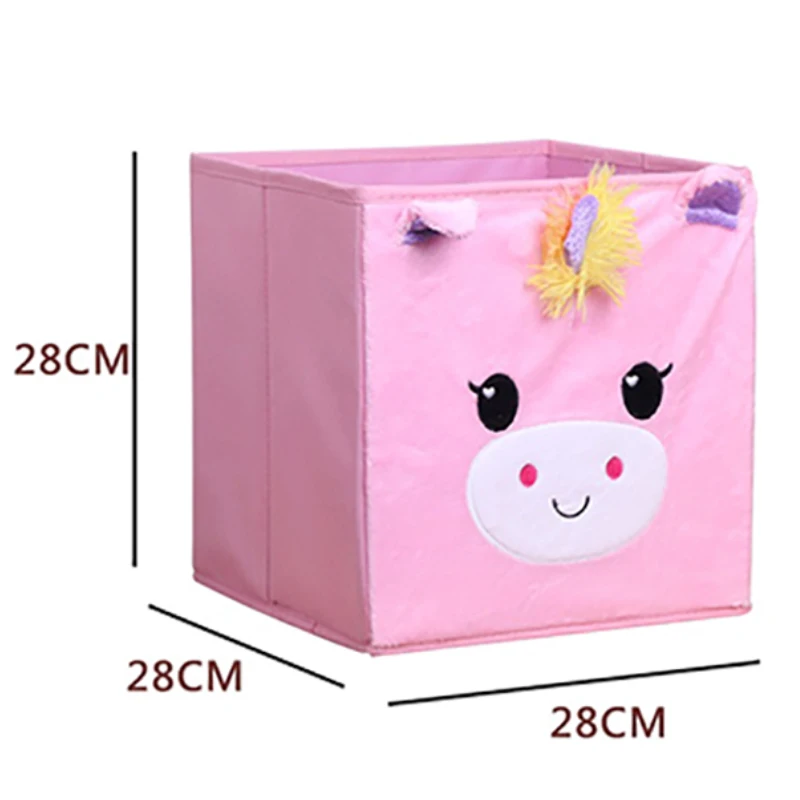 Мультяшный Настольный ящик для хранения складной с вышивкой животных шкаф