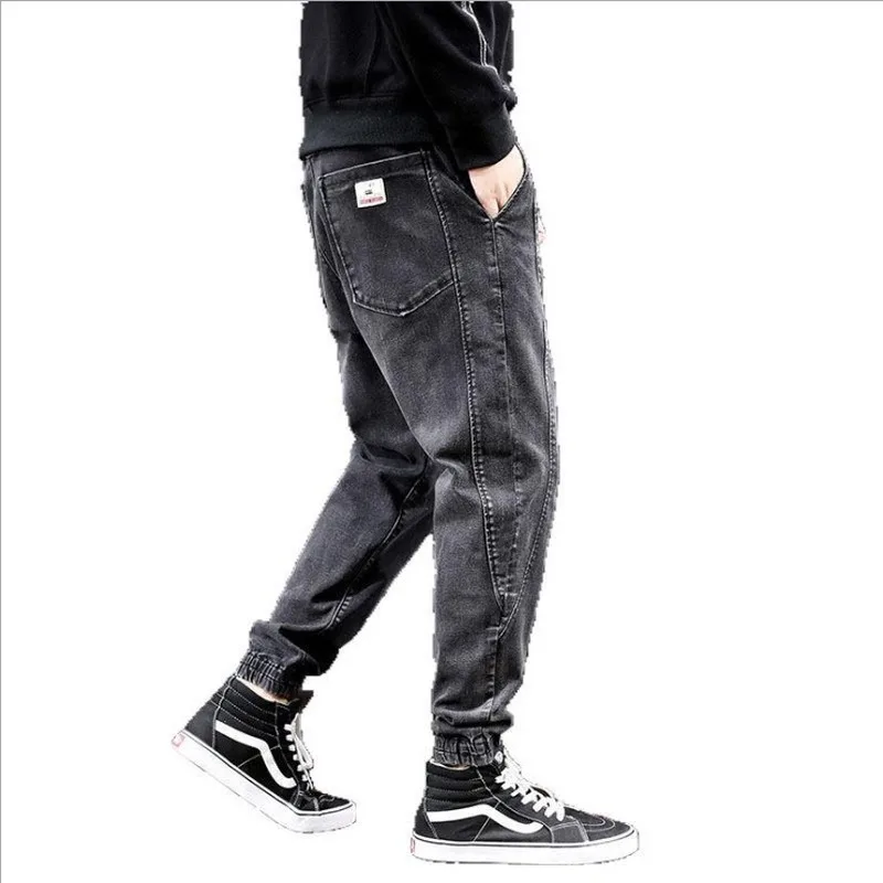 

Men's Clothing 2021 Spring Summer New Products Casual Men's Elastic Feet Nine-point Pants Elastic Loose Harem Jeans