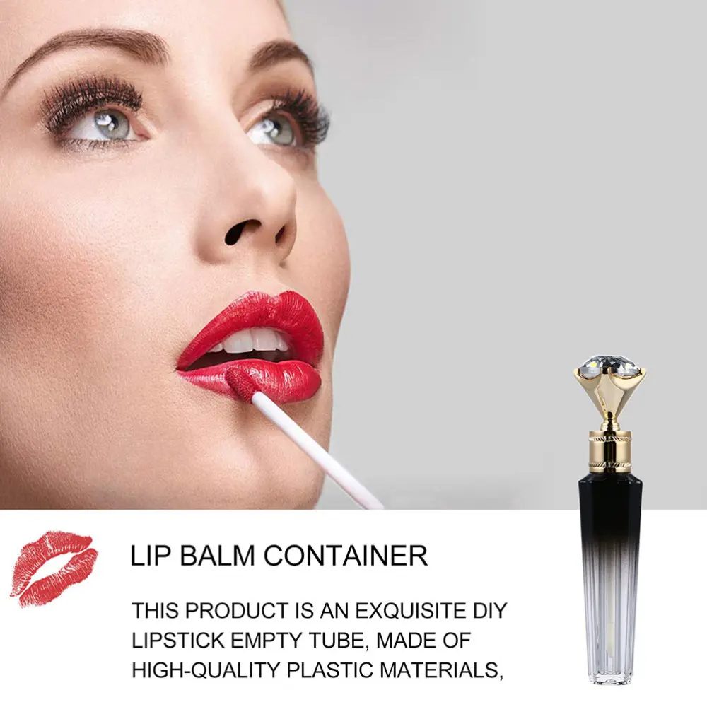

12pcs Diamond Shaped Lipstick Samples Containers Empty Mini Lip Gloss Tube