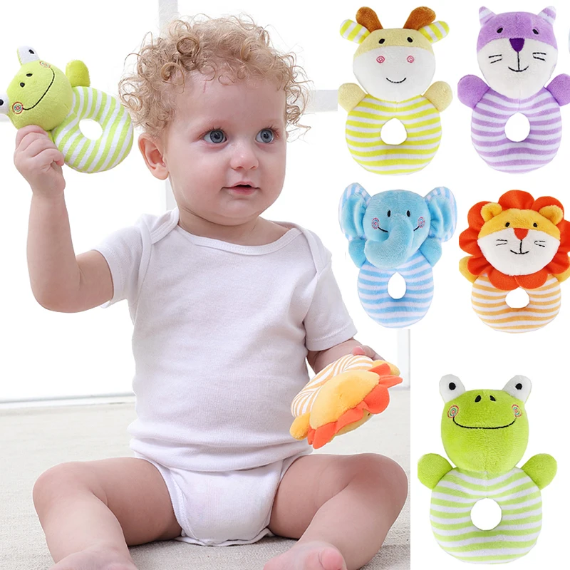 

Newborns Infant Baby Toy Kids Gift Elephant Lion Deer Animal Catoon Hand Bell Ring Rattles Kid Plush Soft Toddler Toy