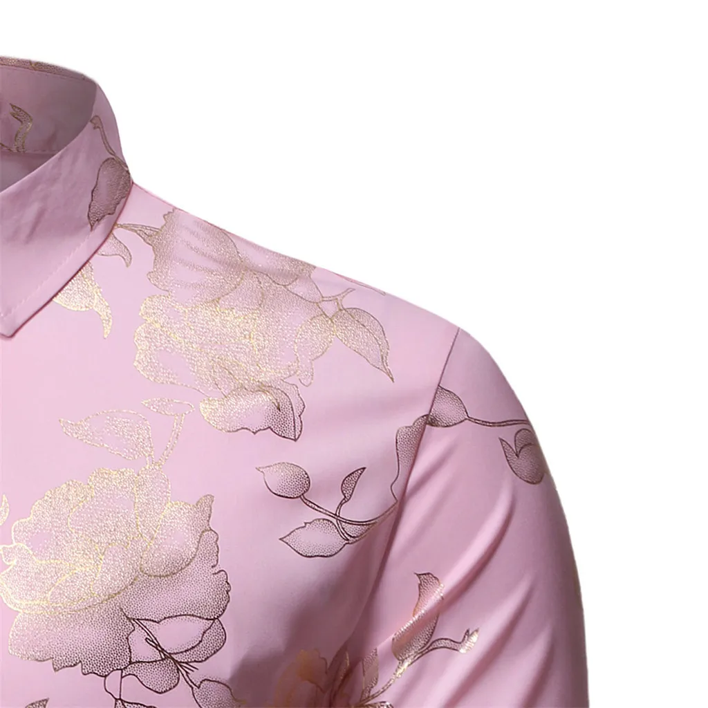 Camisa masculina, рубашки, Осень-зима, мужские розовые рубашки с длинным рукавом и принтом, мужские рубашки, верх размера d, рубашки размера плюс, Уличная Повседневная одежда
