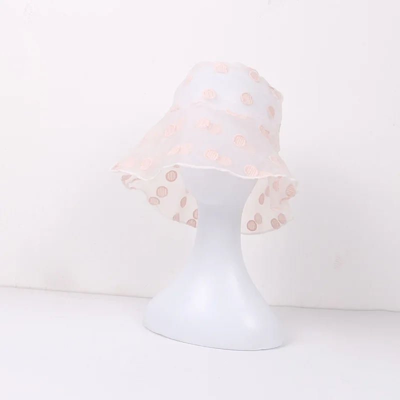 Шляпа от солнца в горошек женская тонкая Панама из тонкого дышащего кружева