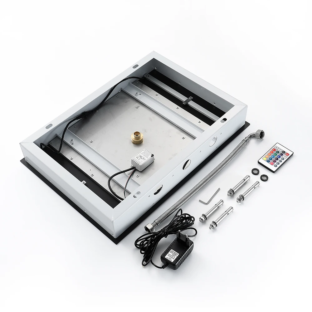 

Rainfall LED Shower Heads Black Color LED Shower Ceiling Showerheads 16 Colors Light Bathroom Shower Chrome Polished Finished