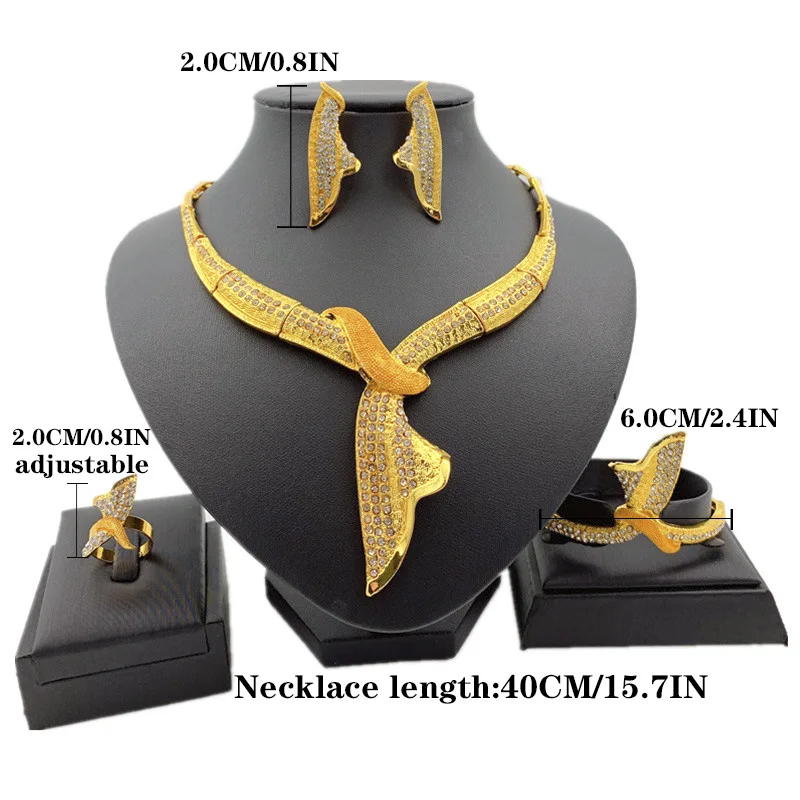 Новый Дубай золотые Ювелирные наборы для женщин Африканский костюм ожерелье