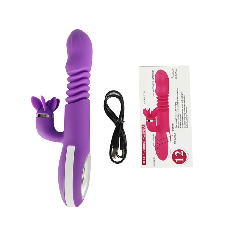 12 Скоростей фаллоимитатор с подогревом вибратор выдвижной G Spot Roating клитор