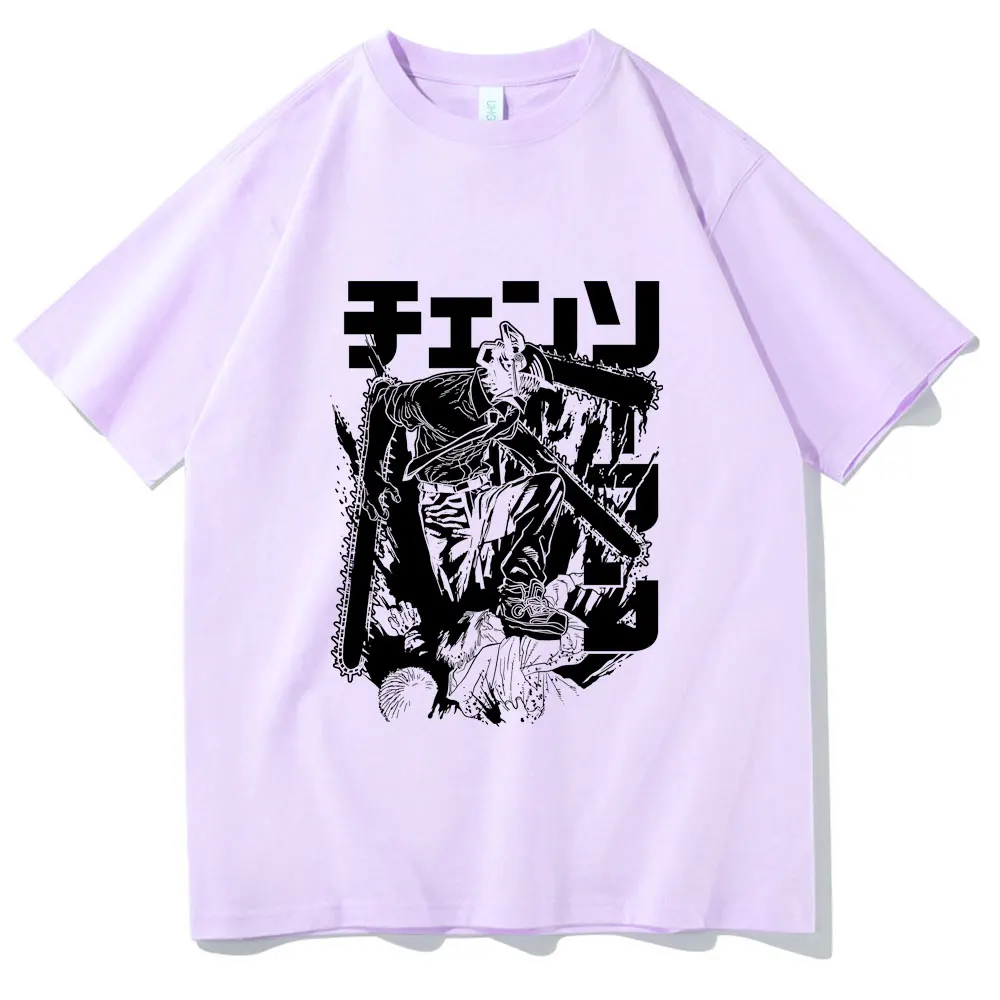

Japan Popular Manga Cool Style Chainsaw Man Tshirt Summer Men Black All-match Cotton T-shirt Women Personality Tee Short Sleeve