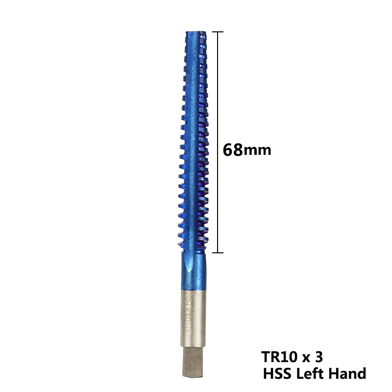 1PC TR10X3.0 Left 1 шт. HSS TR8-TR16mm для левосторонней машины винтовой кран с нано-синим покрытием, трапециевидный резьбовой кран для сверления металла, метрический винтовой кран, сверло - Цвет: 1PC TR10X3.0 Left